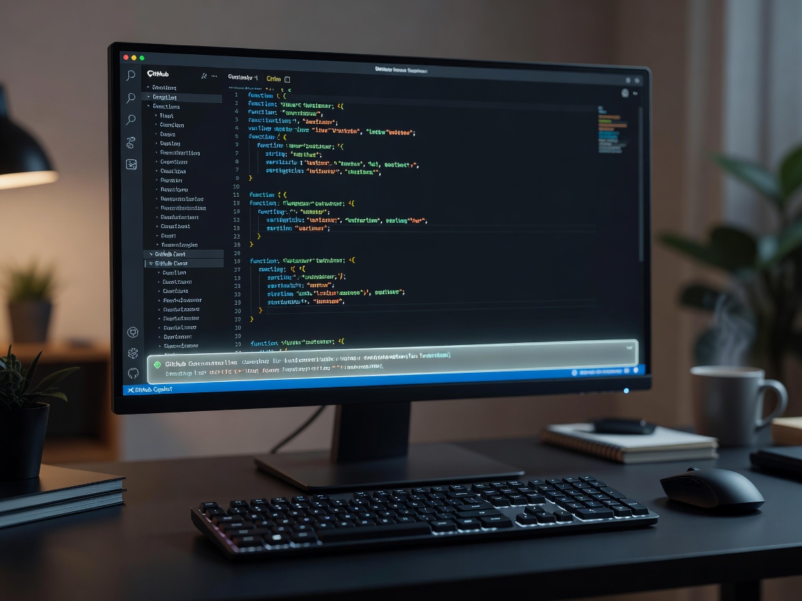 GitHub Copilot AI development workspace and code completion preview